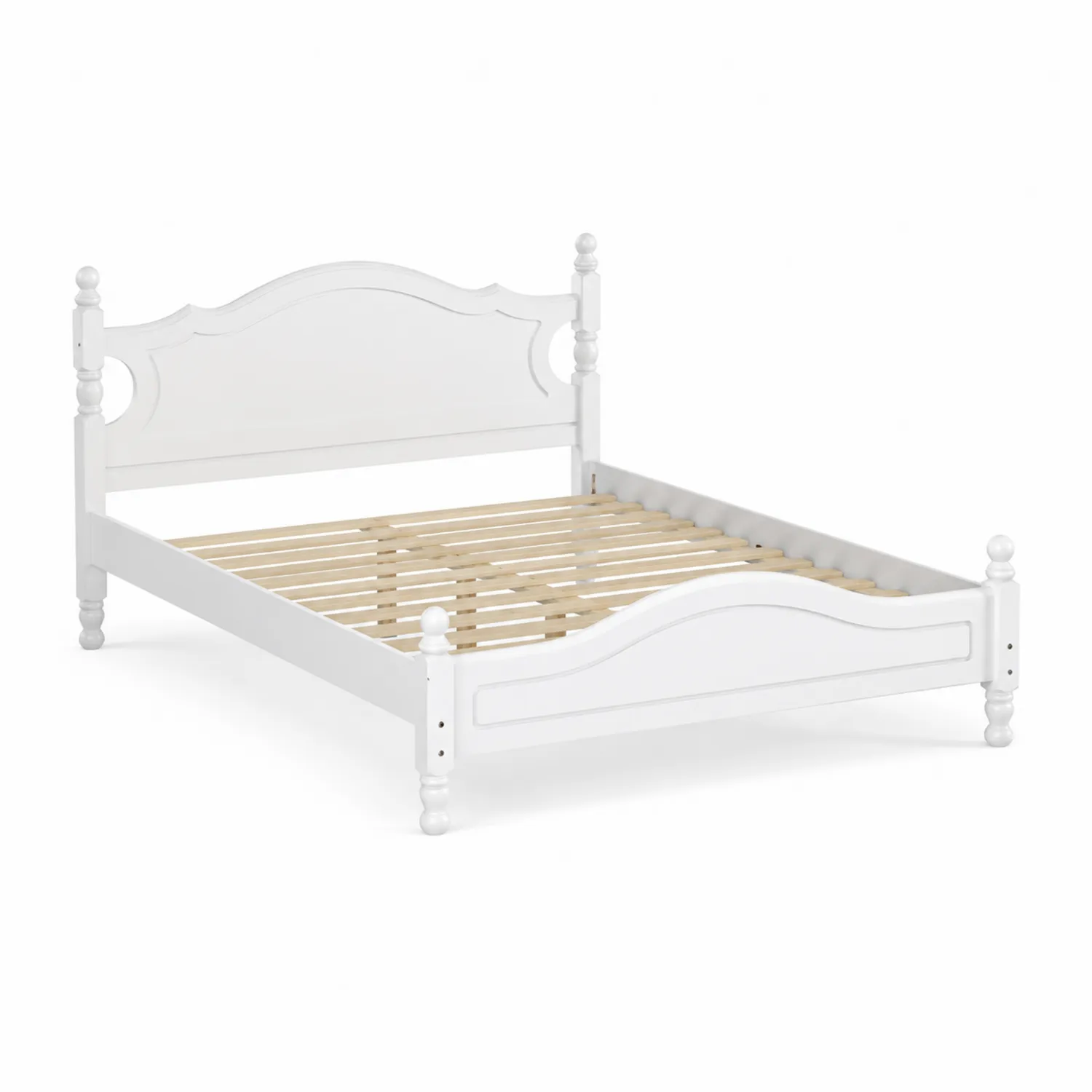 Cama de Pino Blanca 200x150 cm-Skandiformco