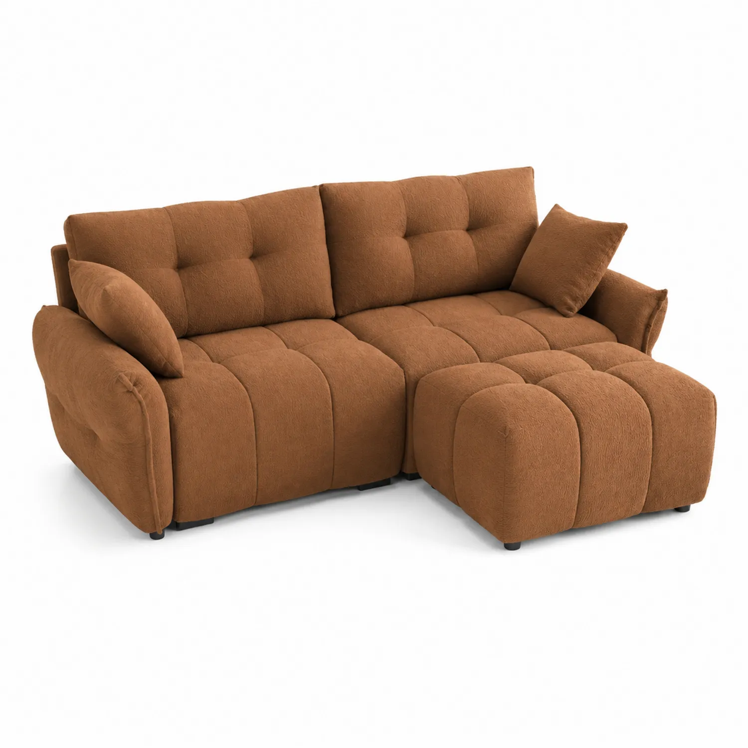 Sofá modular esquinero de tela marrón-Skandiformco