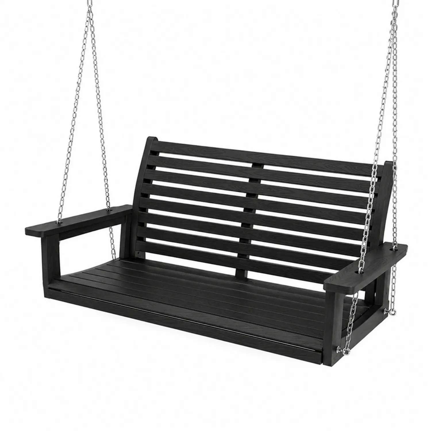 Columpio de Madera de Acacia Negro para Exterior 150 cm-Skandiformco