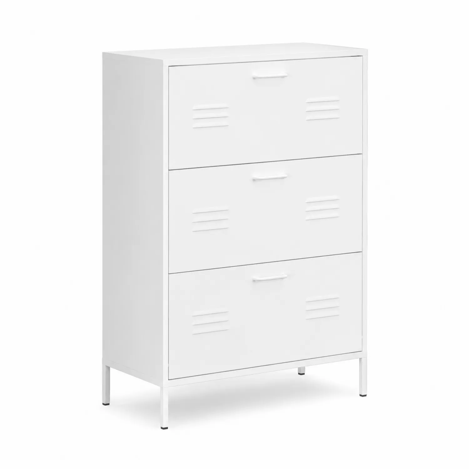 Zapatero de Acero con 3 Compartimentos Blanco-Skandiformco