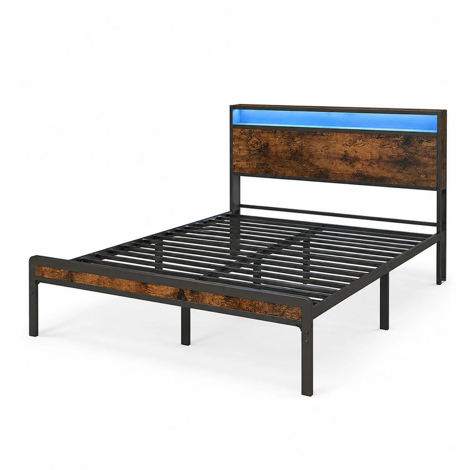 Cama de Metal y MDF con LED 200x160 cm-Skandiformco