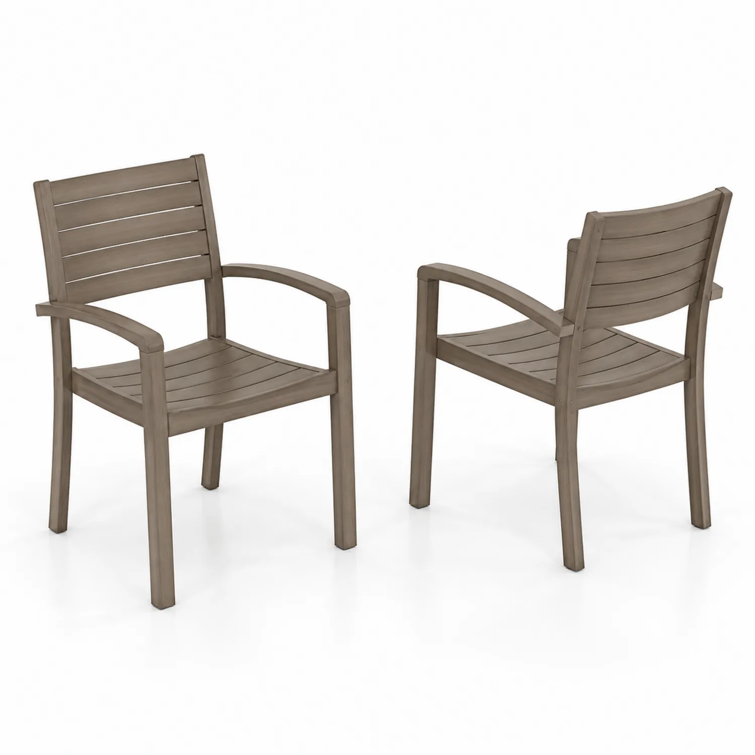 Conjunto de 2 sillas de plástico marrón-Skandiformco