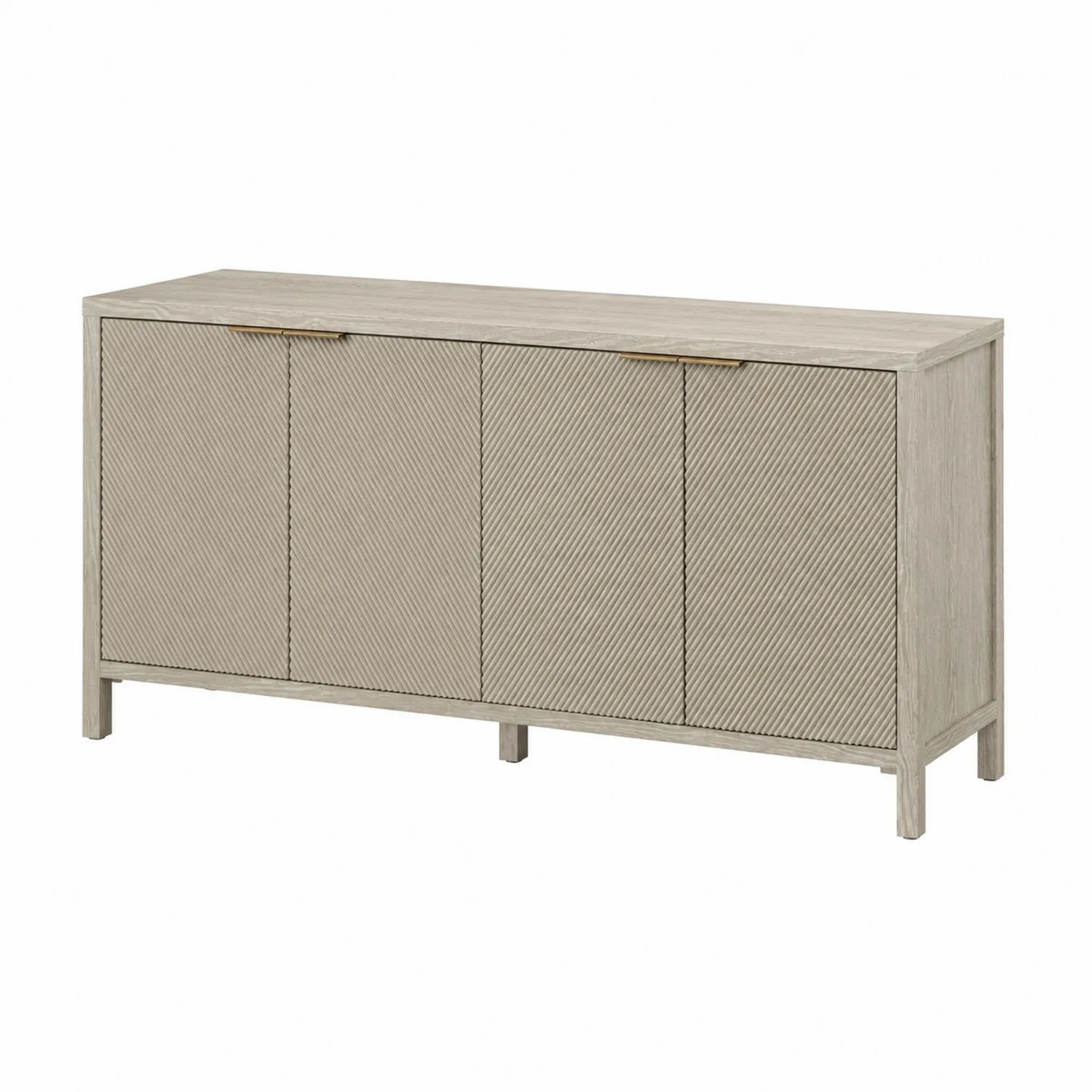 Aparador de madera de roble con cuatro puertas 180x40x85 cm-Skandiformco