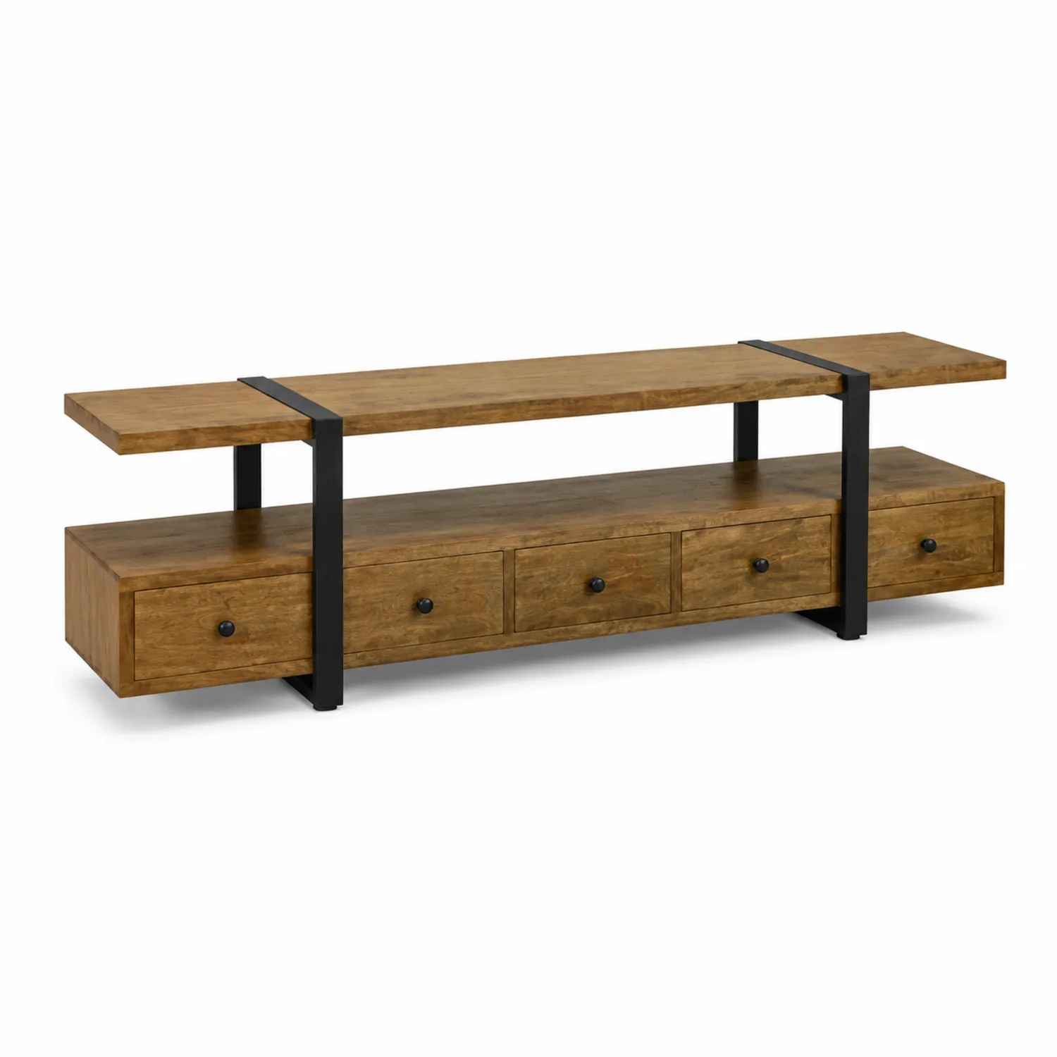 Mueble de TV de Madera y Metal Marrón 140 cm-Skandiformco