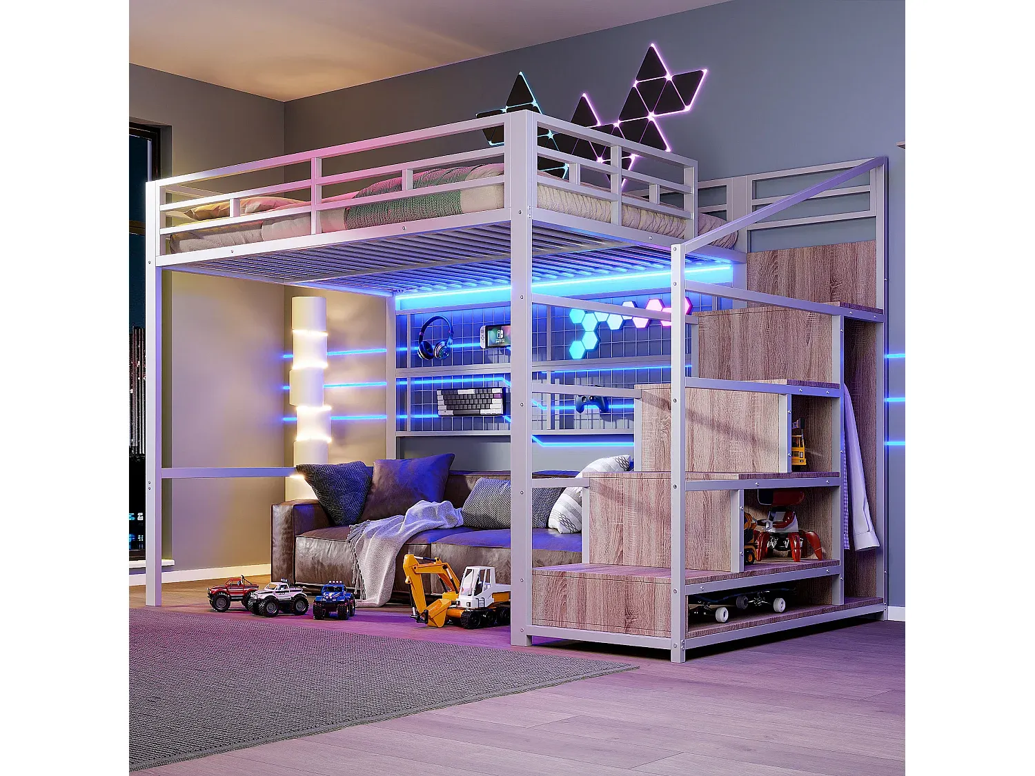 Schlafzimmer,Bereich Bett,Hochbett-Furniilume