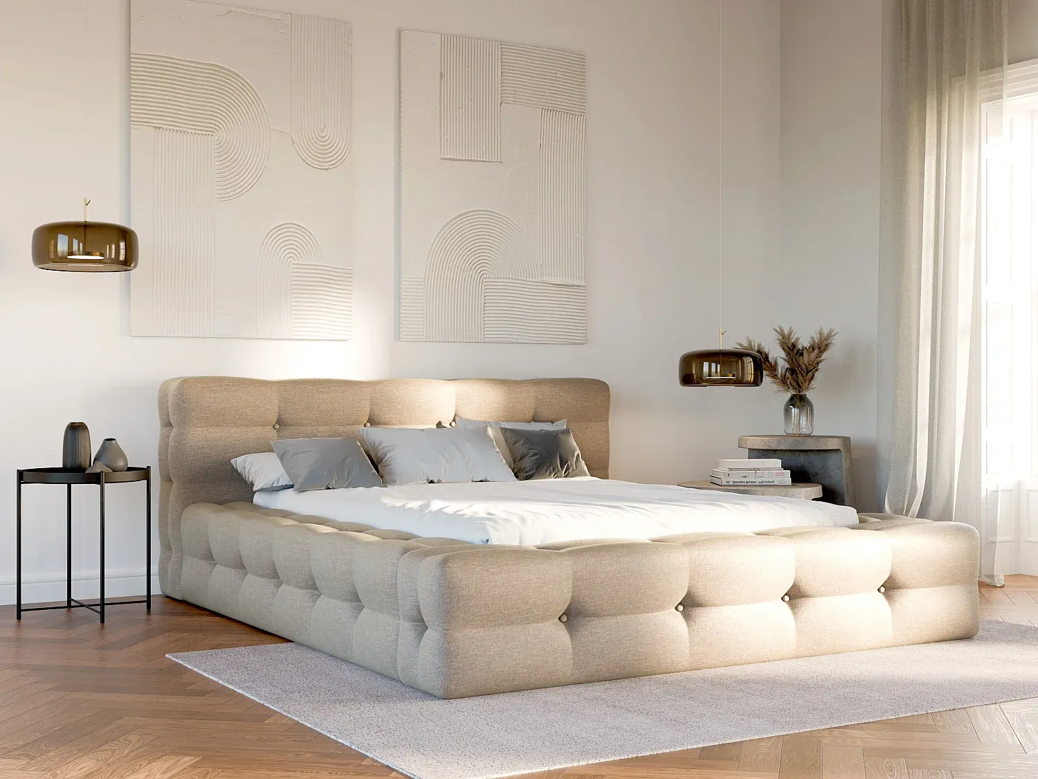 Schlafzimmer,Bereich Bett,Bettrahmen-Furniilume