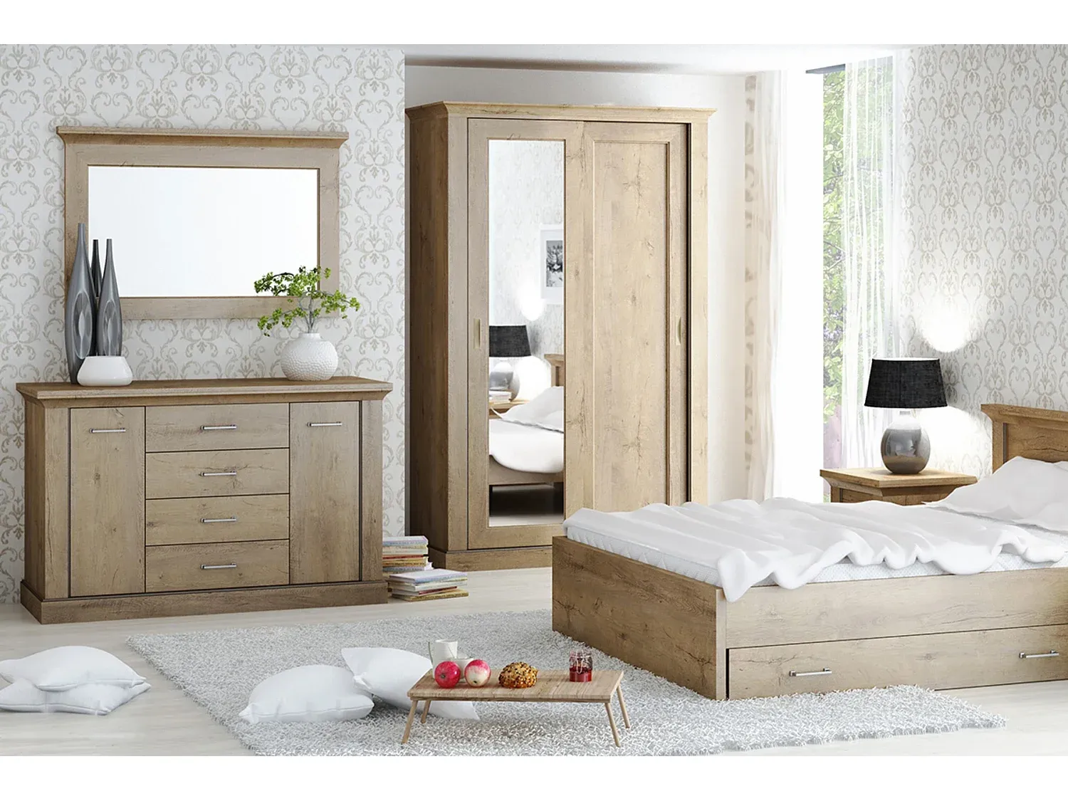 Schlafzimmer,Schlafzimmermöbel,Niedrige Kommode-Furniilume