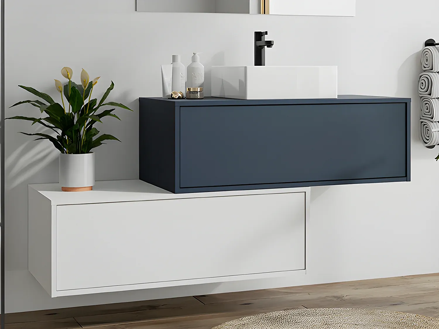 Badezimmer,Bereich Badezimmermöbel,Einzelwaschtisch-Furniilume