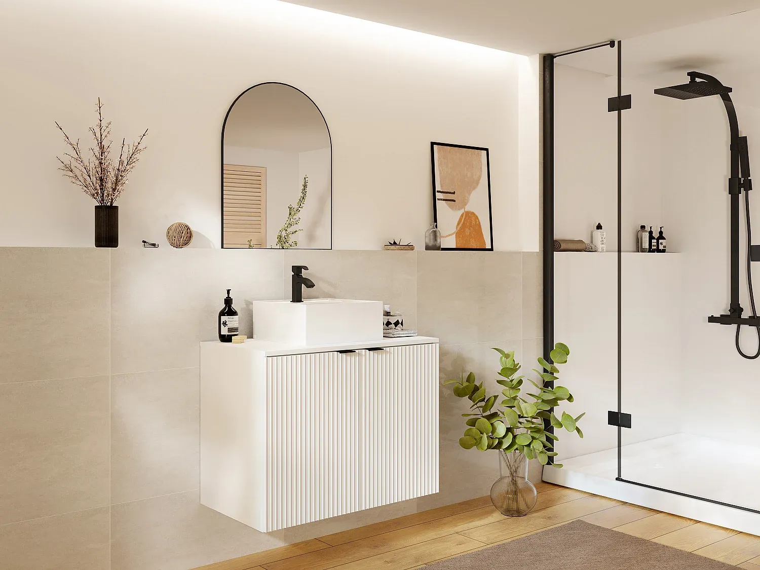Badezimmer,Bereich Badezimmermöbel,Einzelwaschtisch-Furniilume