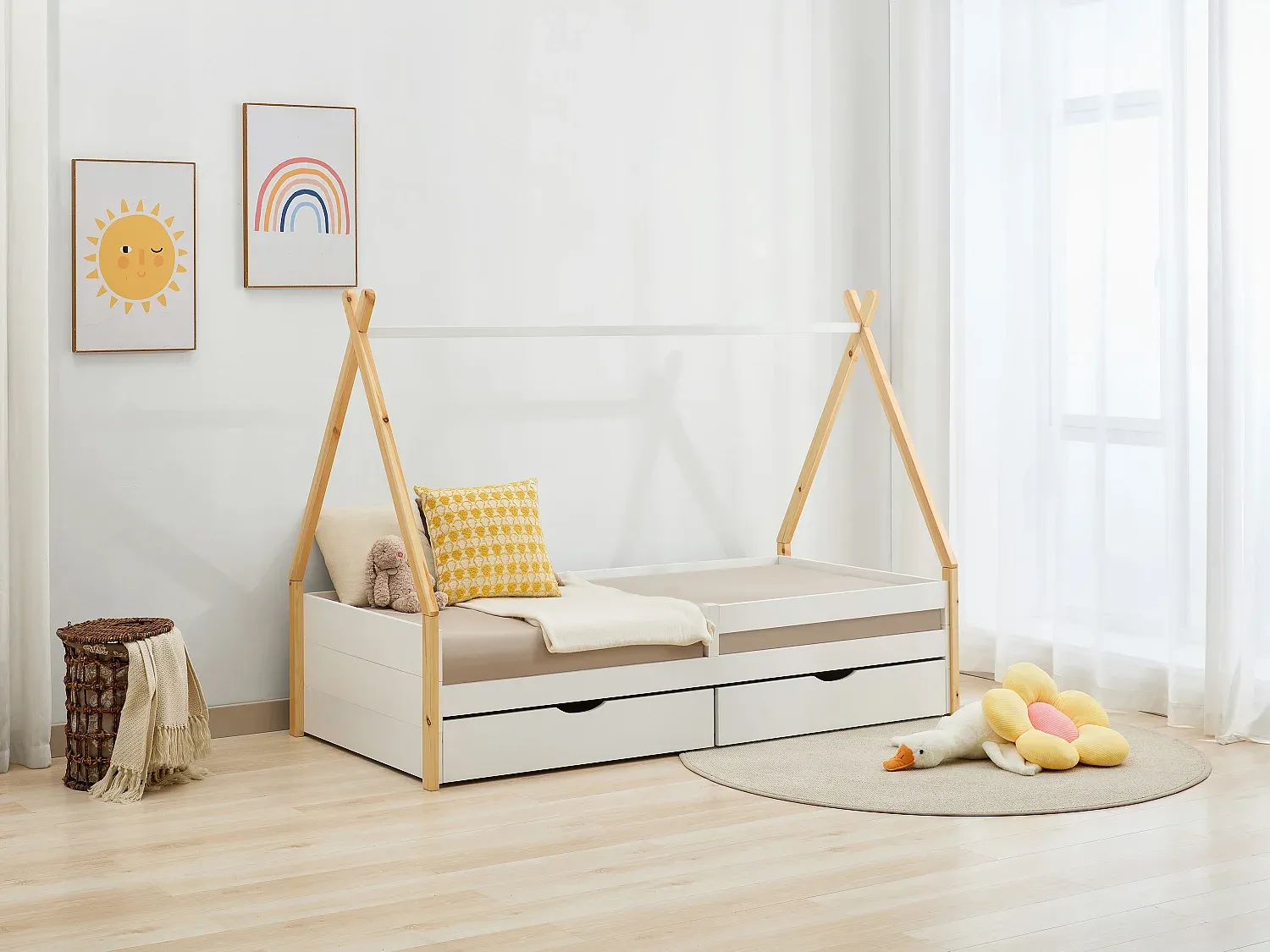 Schlafzimmer,Bereich Bett,Tipibett-Furniilume
