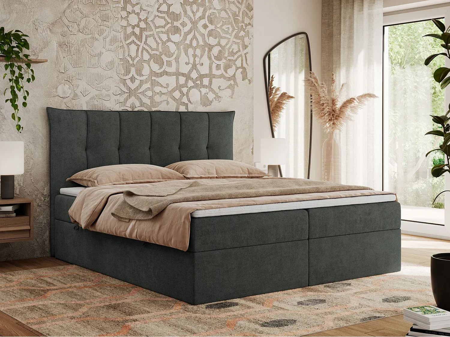 Schlafzimmer,Bereich Bett,Boxspringbett-Furniilume