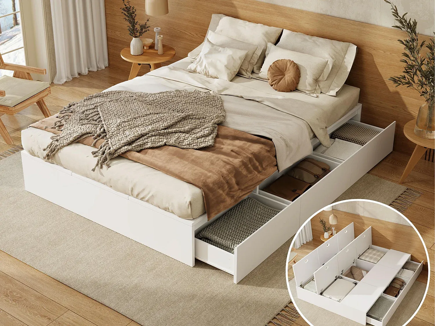 Schlafzimmer,Bereich Bett,Bettrahmen-Furniilume