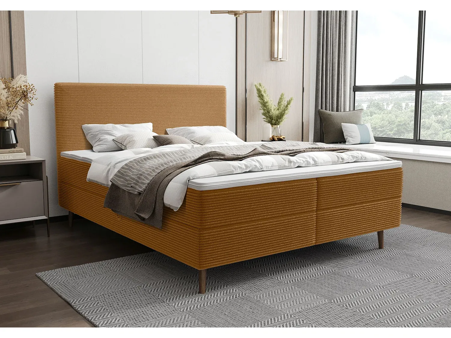 Schlafzimmer,Bereich Bett,Boxspringbett-Furniilume