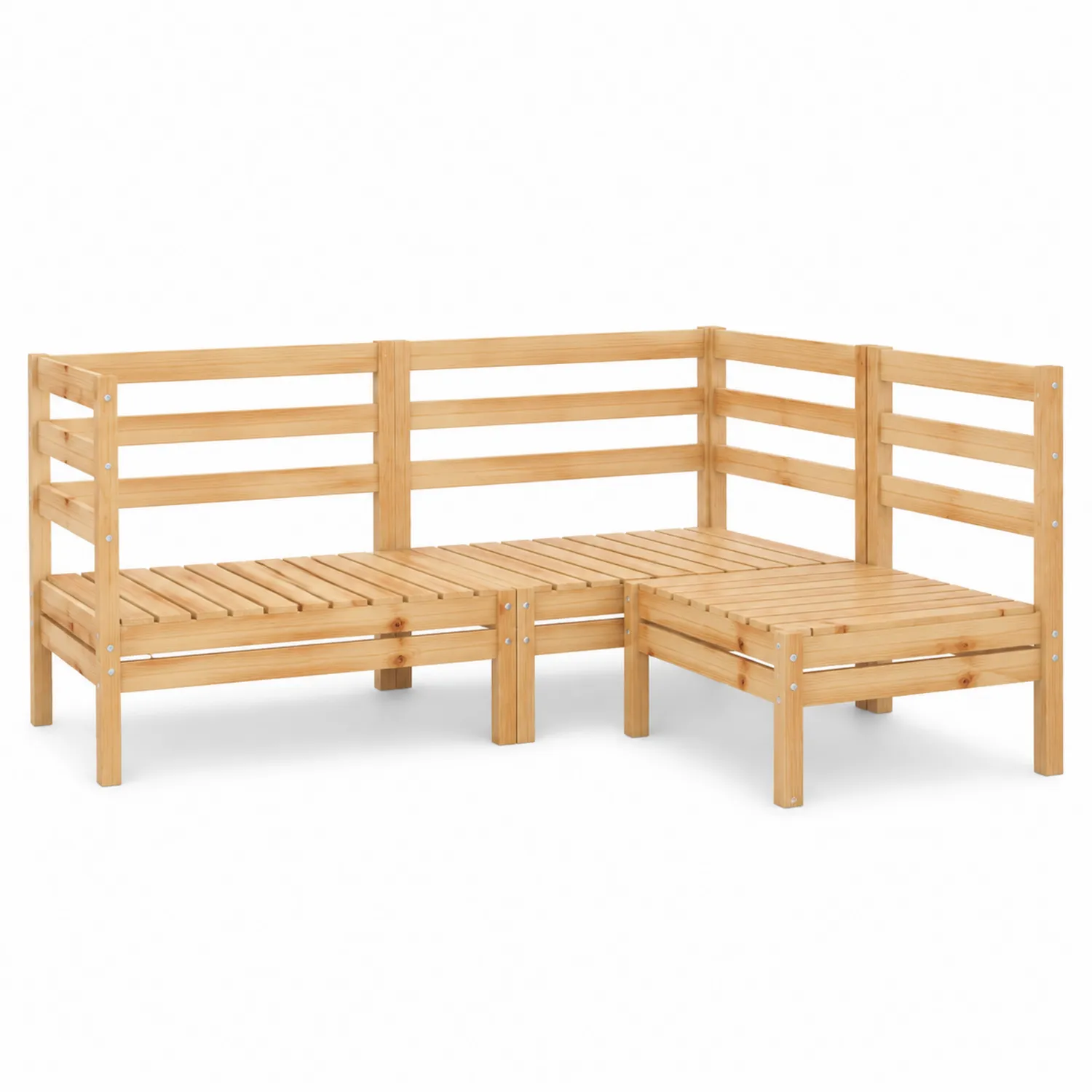 Divano angolare da giardino in legno