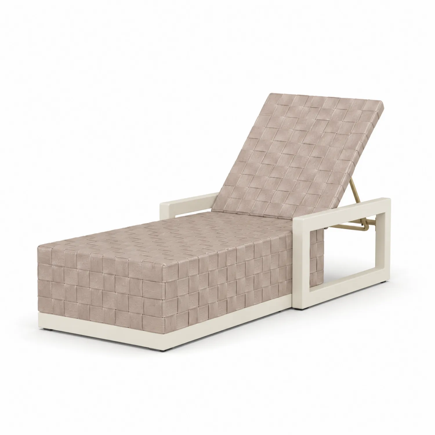 Chaise Longue da Esterno Regolabile in Tessuto Poliestere e Alluminio Beige