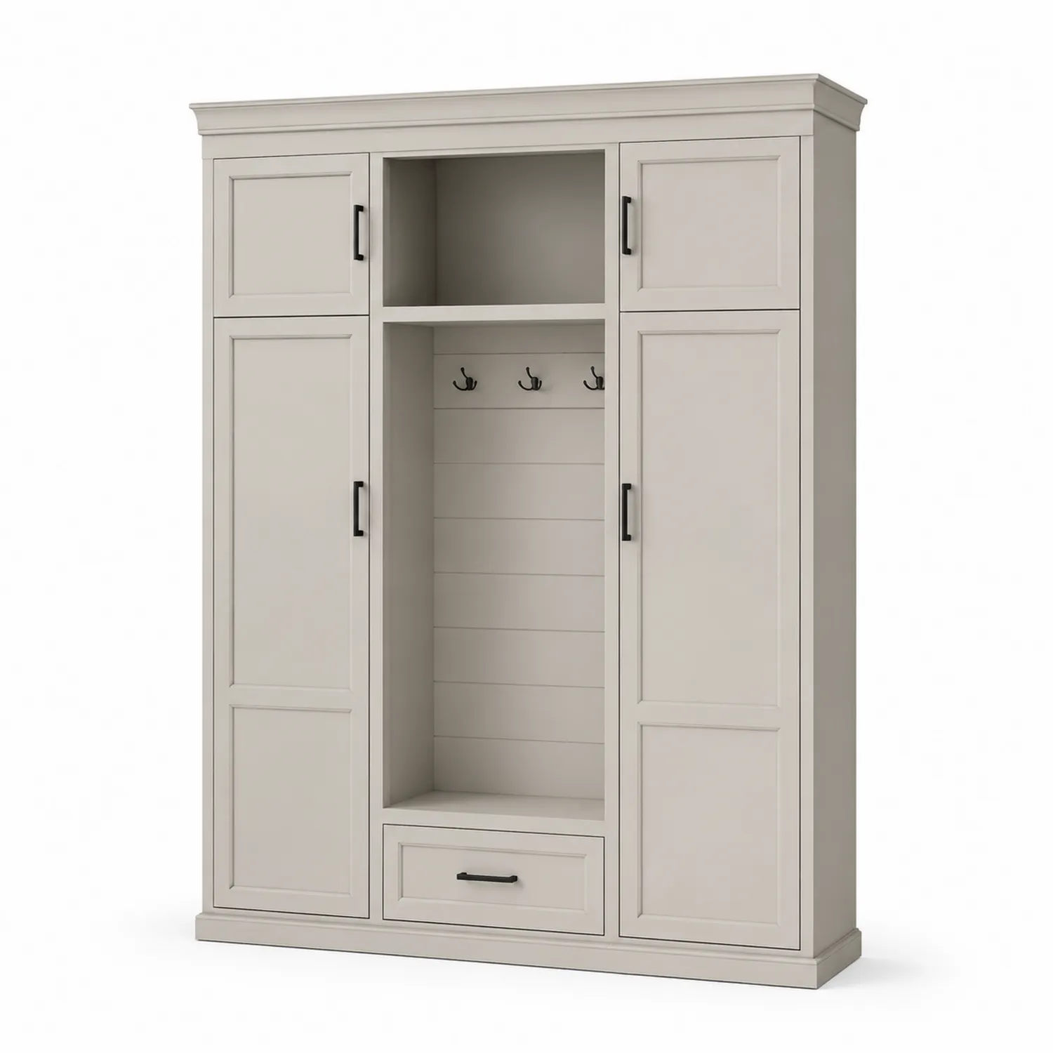 Appendiabiti da ingresso in legno MDF e metallo