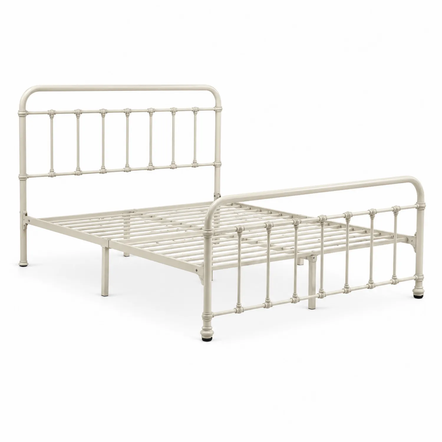 Letto matrimoniale in metallo beige 200x160 cm