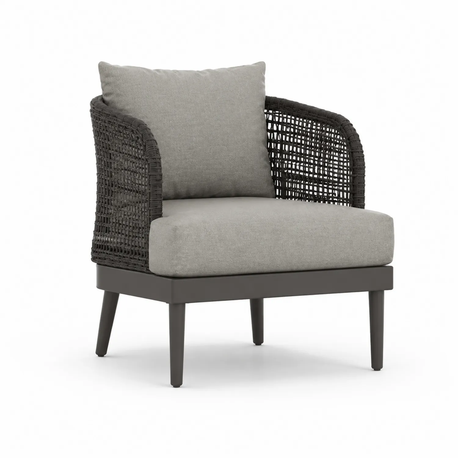 Poltrona da Esterno in Alluminio e Rattan Intrecciato