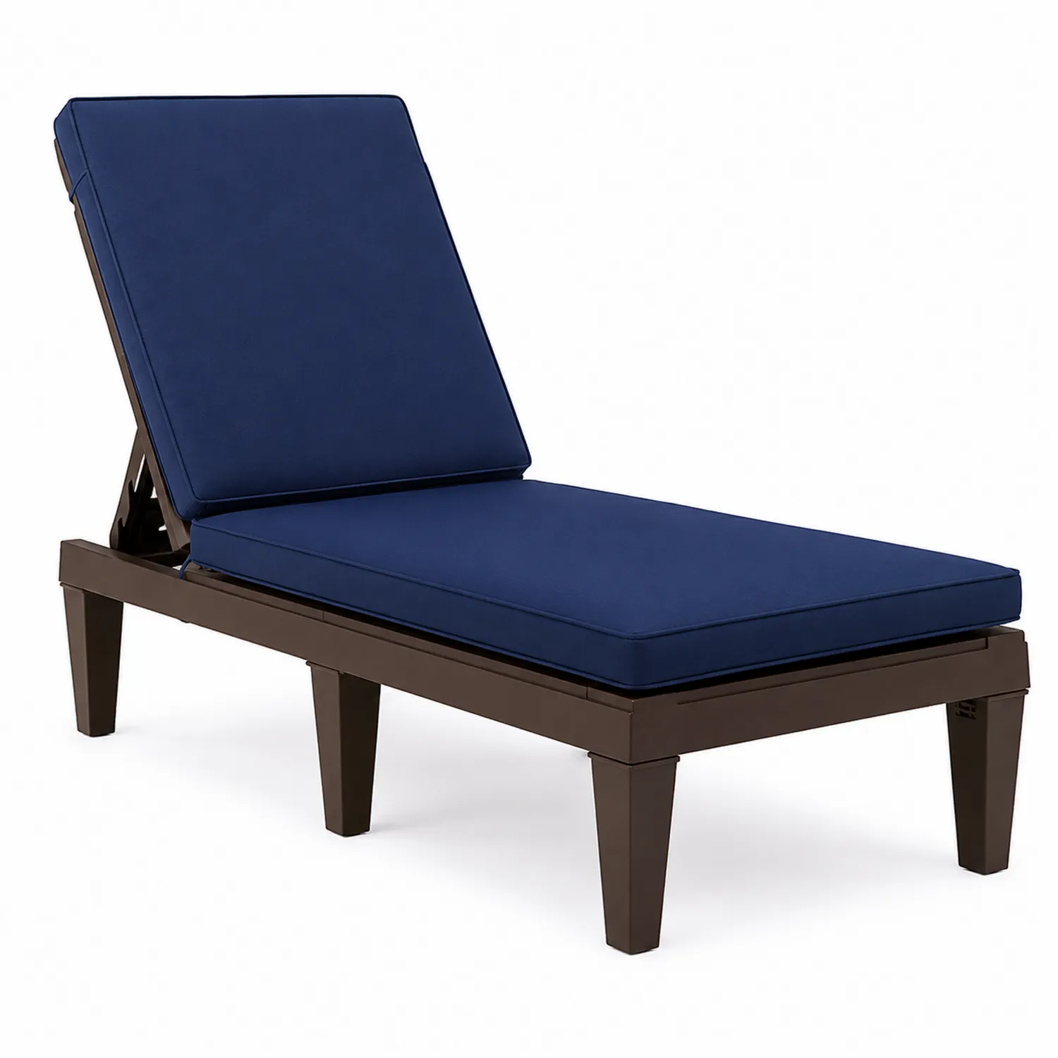 Chaise longue da esterno in metallo e tessuto blu
