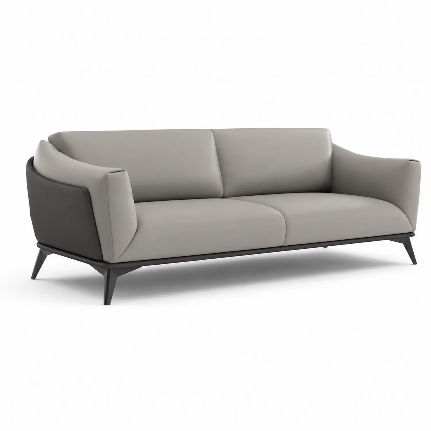 Divano 3 posti in pelle grigio/nero