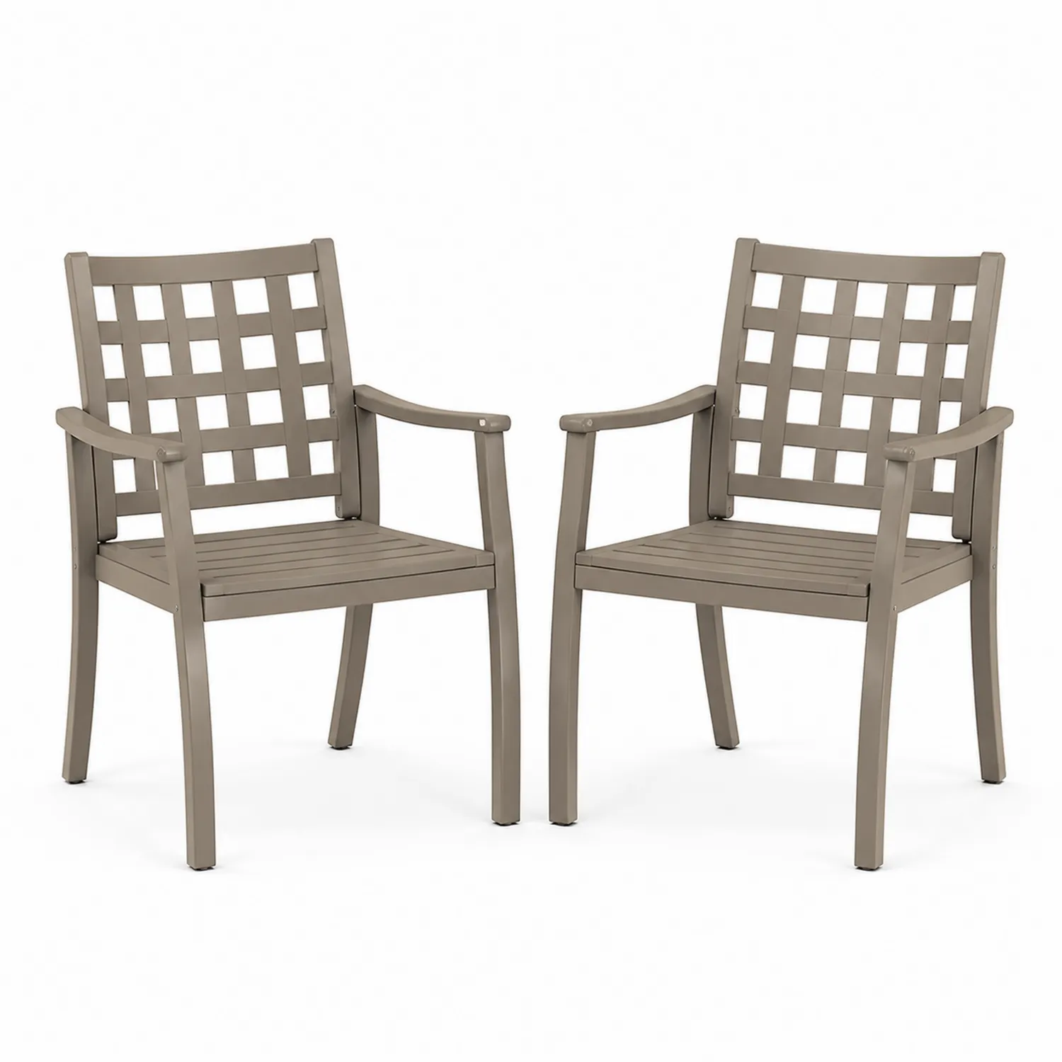 Set di 2 sedie in alluminio per esterni marroni