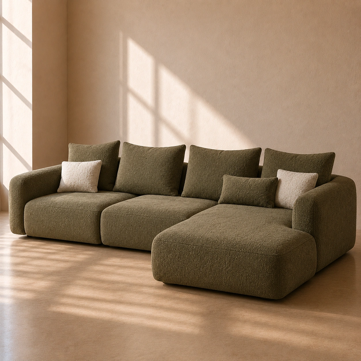 Organisches Designer Sofa Dunkelgruen