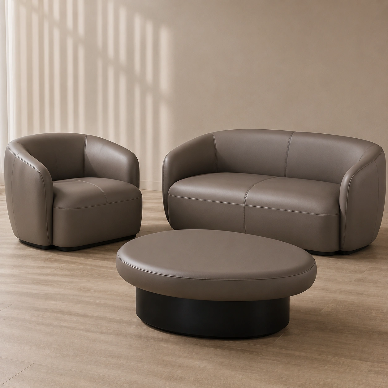 PU Leder Sofa Set Braun