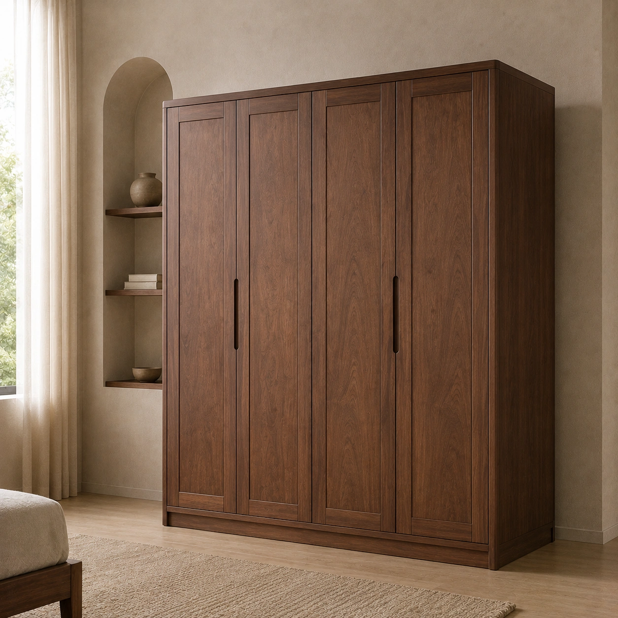 Kleiderschrank Dunkelbraun Holz