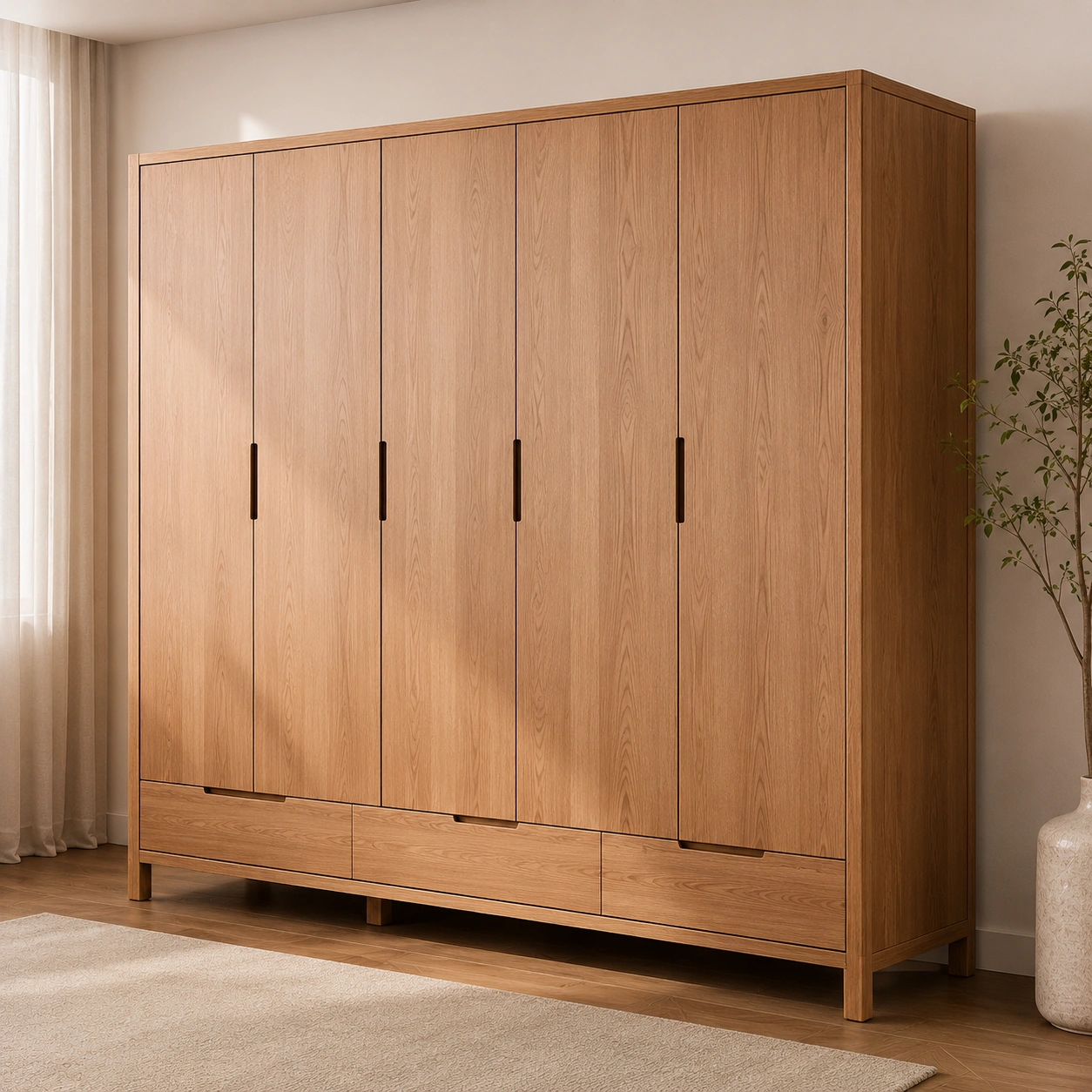 Moderner Holz Kleiderschrank Eiche