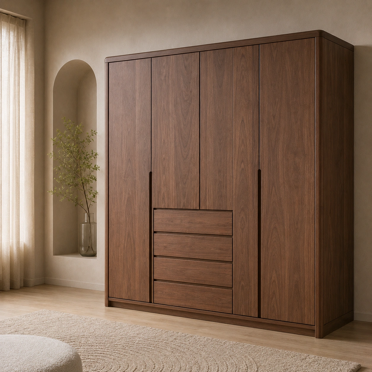 Designer Kleiderschrank Dunkelholz