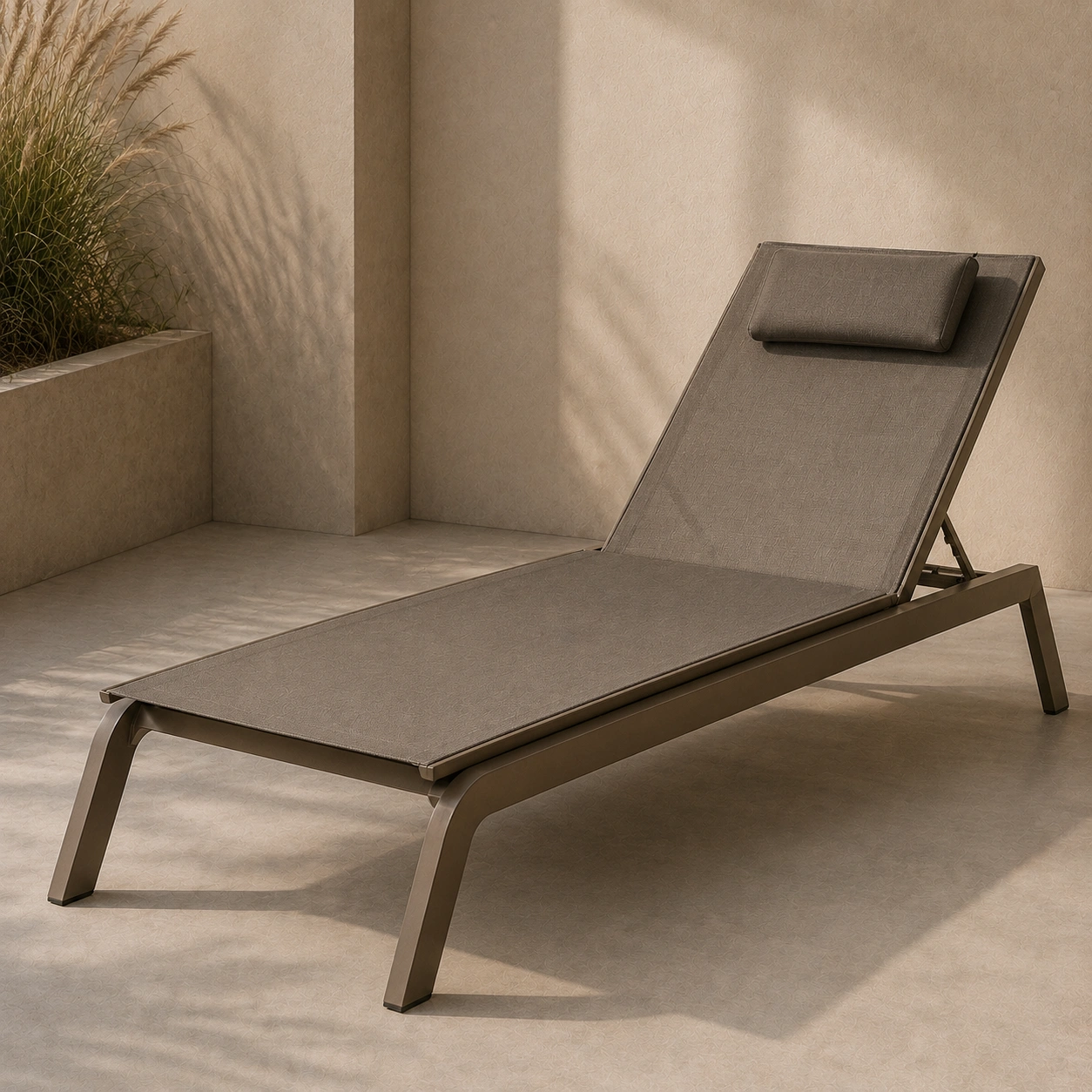 Aluminium Sonnenliege Taupe