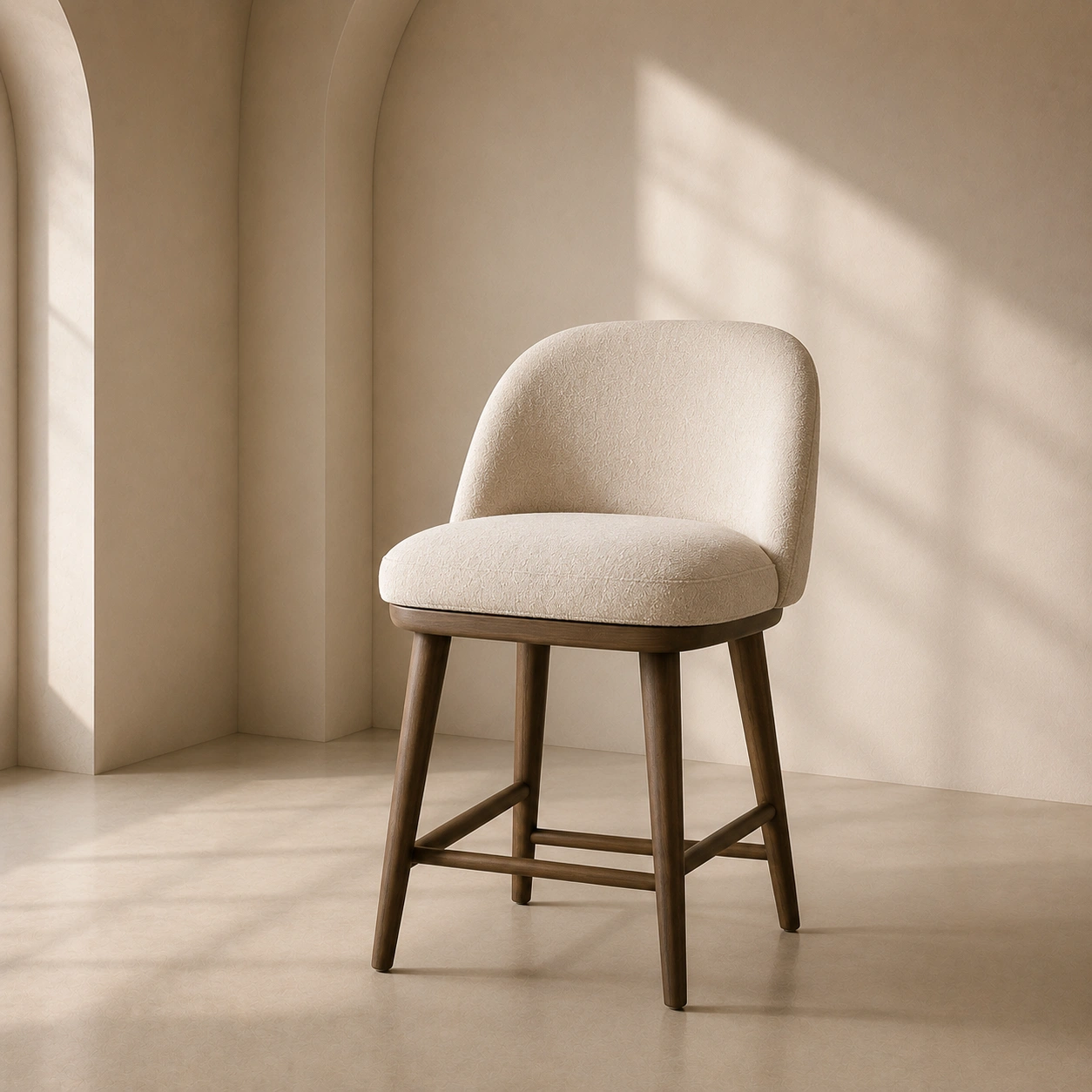 Boucle Esszimmerstuhl Creme