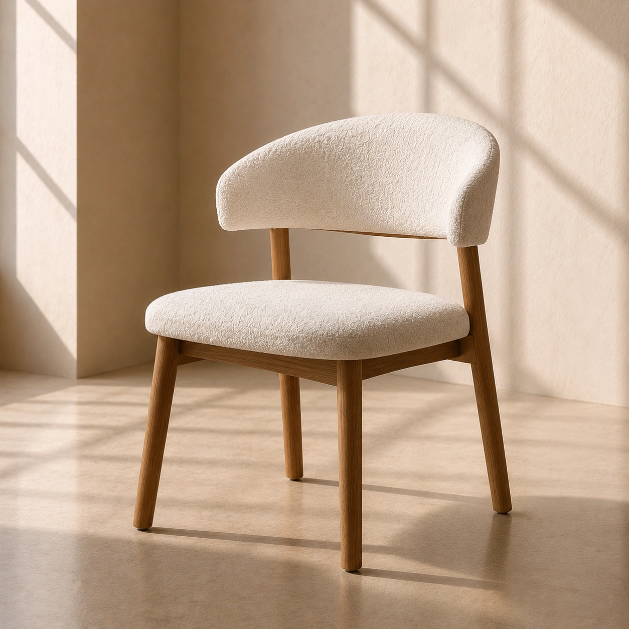 Gepolsterter Designerstuhl Beige