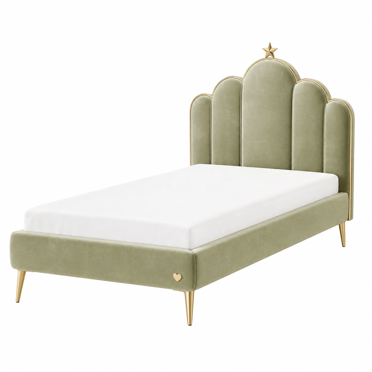 Cama infantil princesa verde pastel-Cozynto