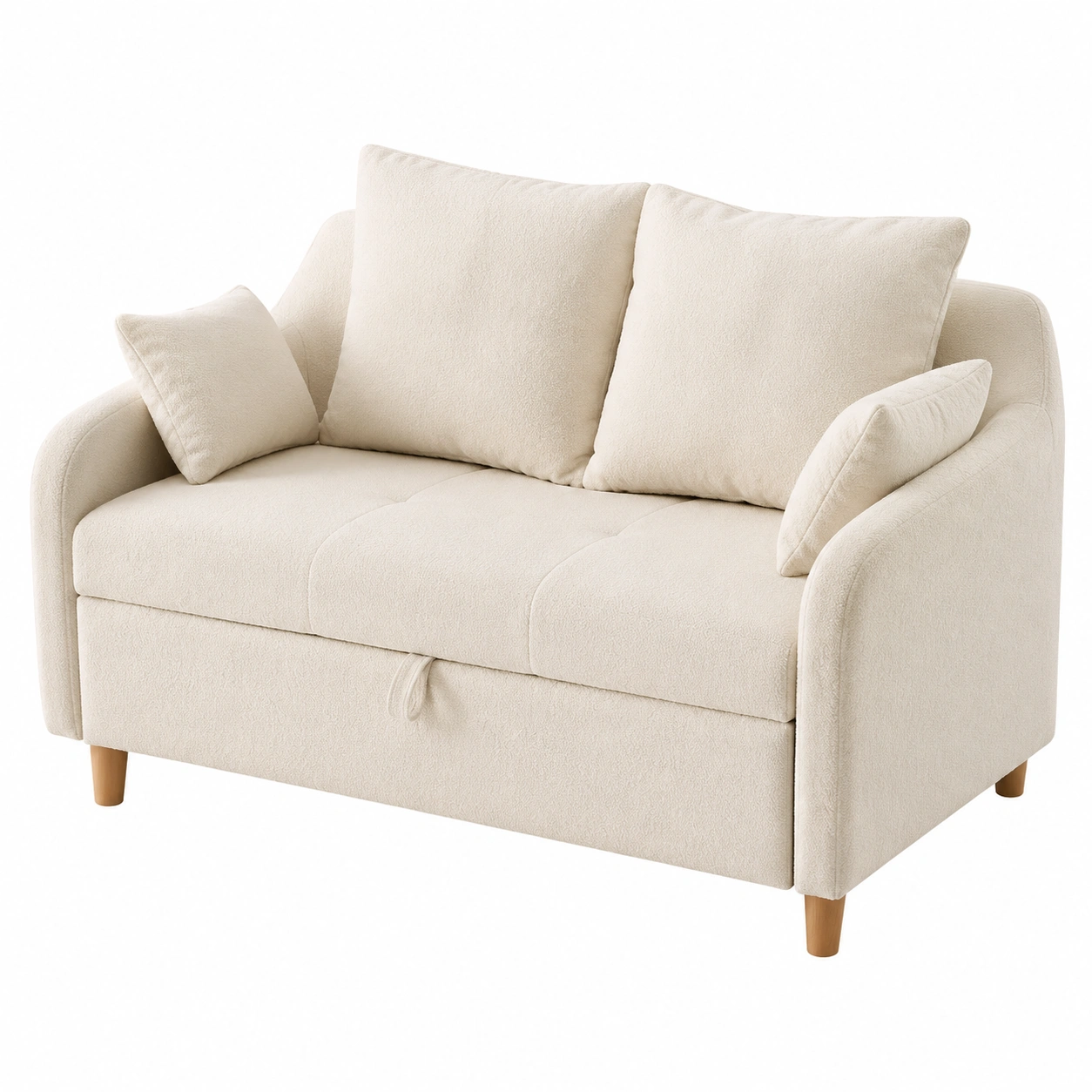 Sofa cama boucle crema natural-Cozynto
