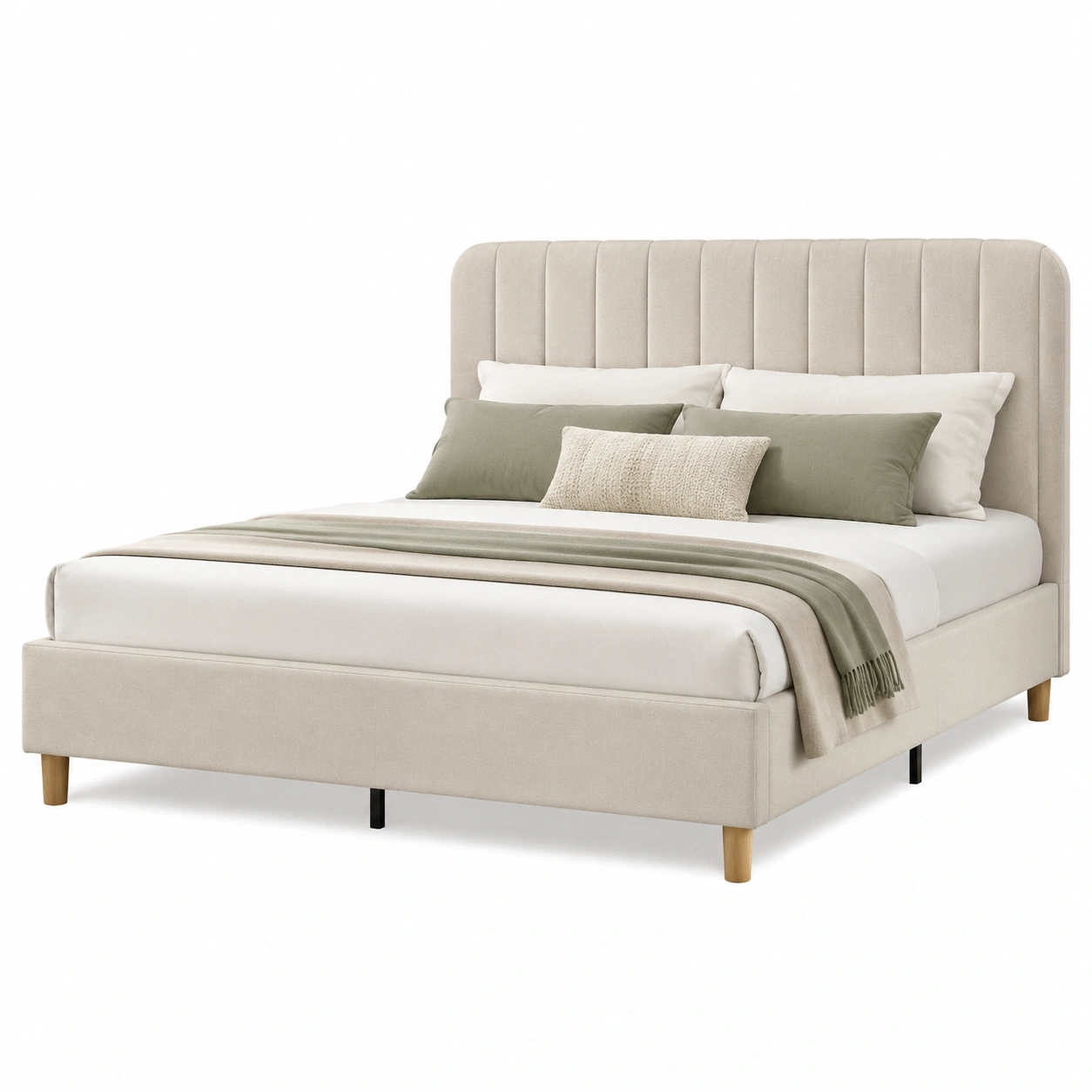 Cama tapizada con cabecero-Cozynto