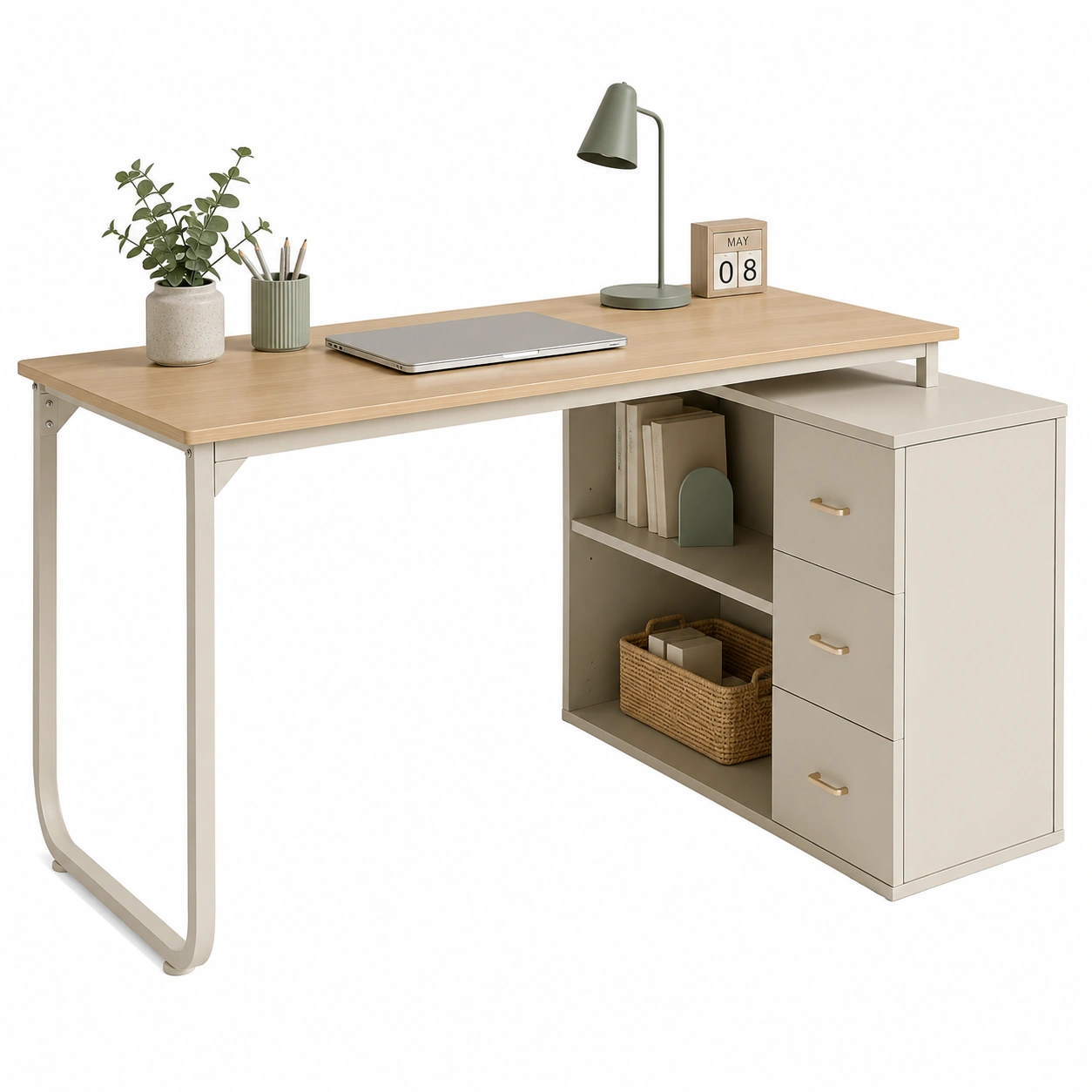 Escritorio con cajonera lateral-Cozynto
