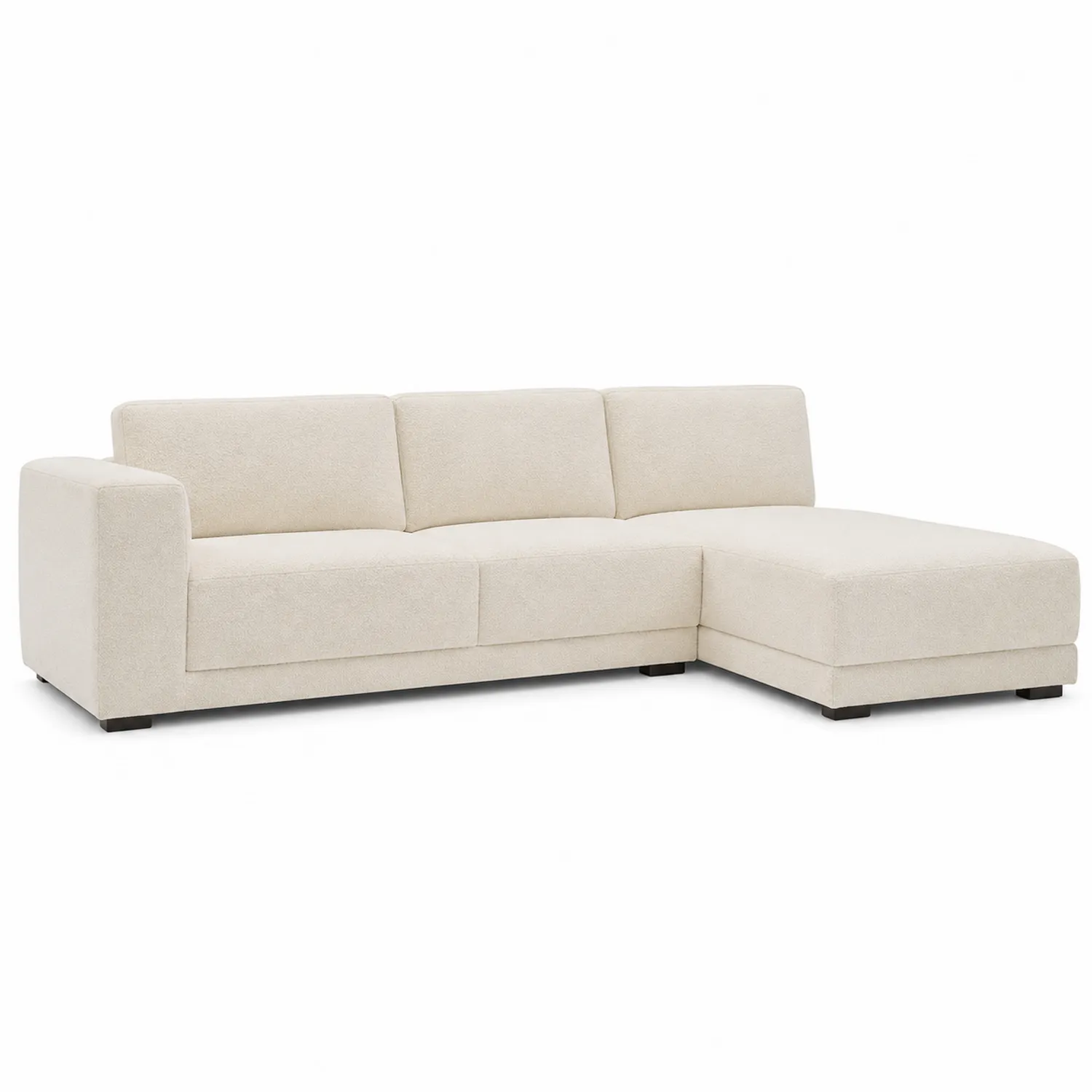 Sofa narożna z tkaniny beżowa 250x160x85 cm