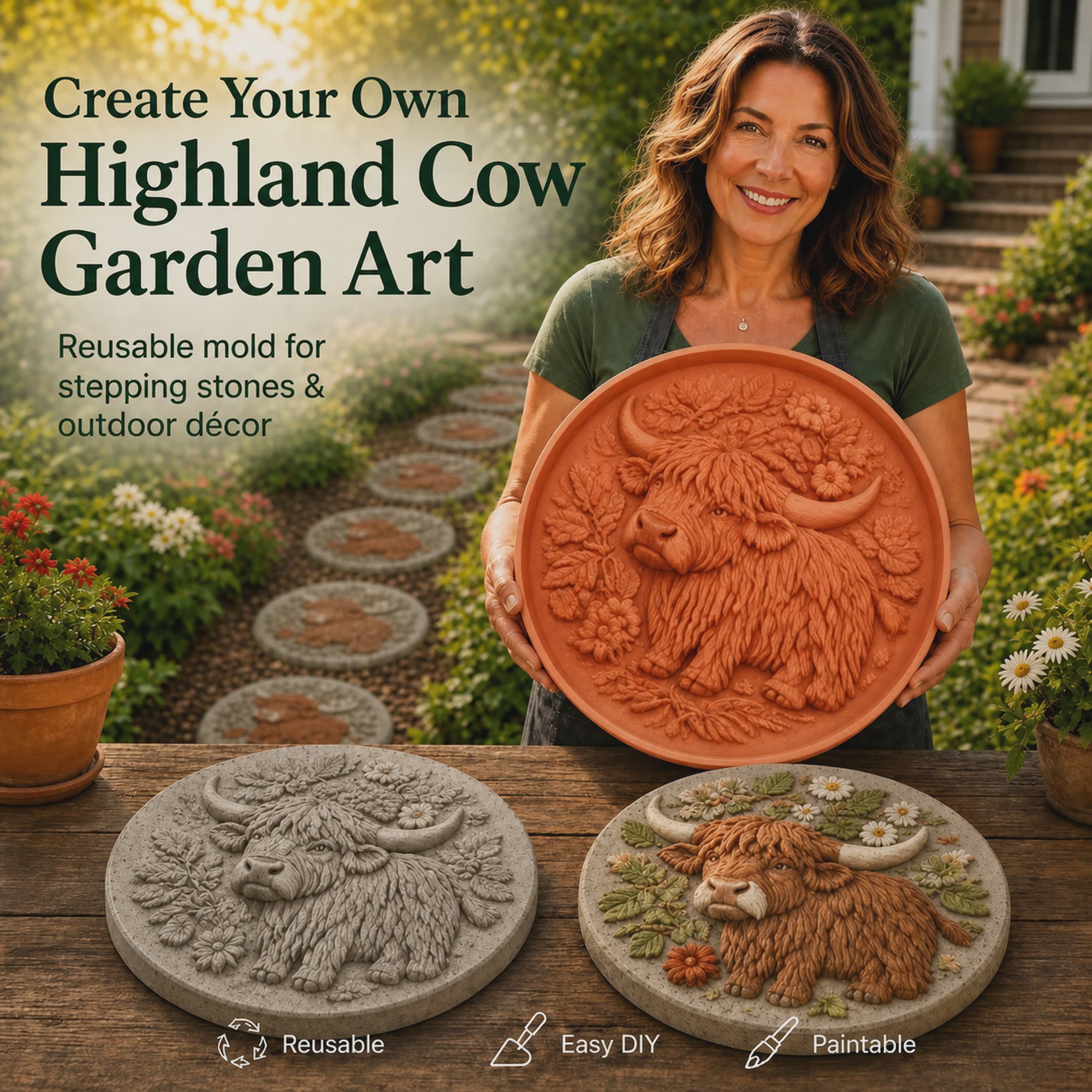 Reusable Sunflower Stepping Stone Mold