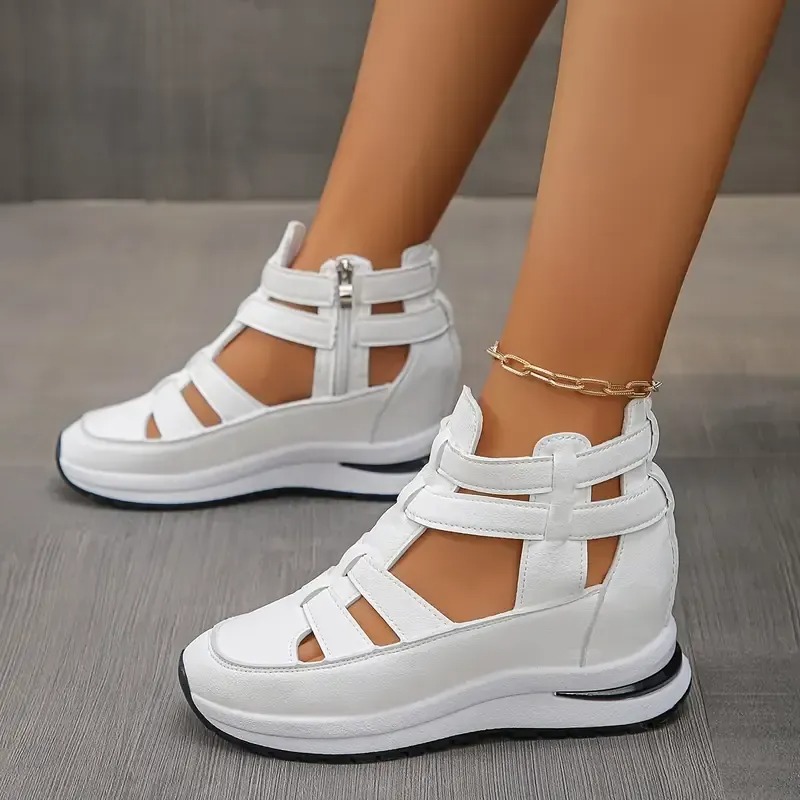 🔥Last Day 75% OFF - Side Zipper Comfortable Lightweight Wedge Sandals