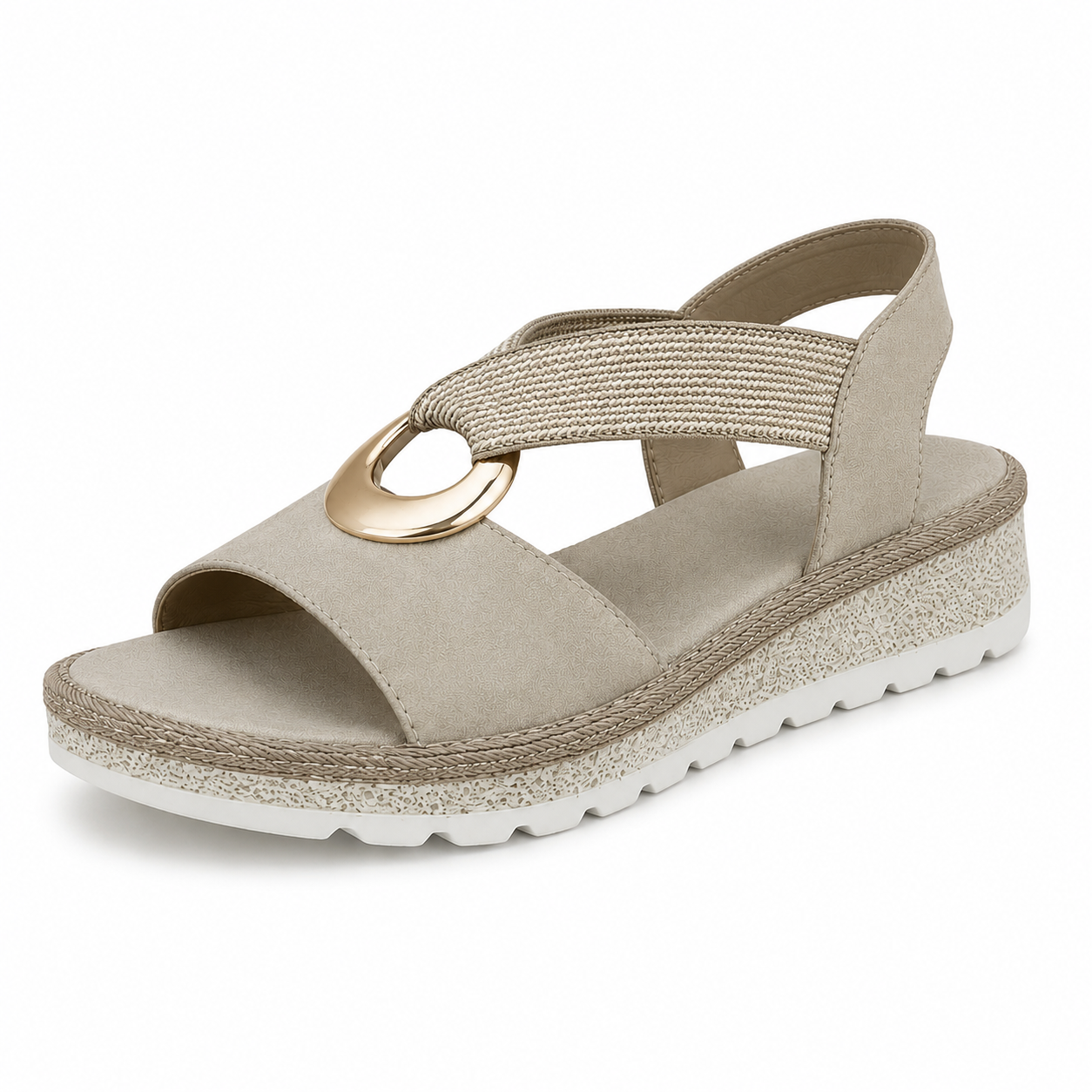 Women's Metal Buckle Flat Sandals