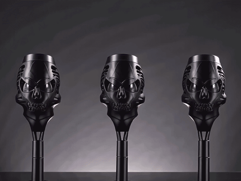 Suggested image: clean main product photo of one Sevinq Halloween Solar Skull Flame Light on a plain or dark background