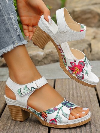 High Heel Sandals For Women 2025 Summer New Velcro Buckle Casual Wedge Sandals