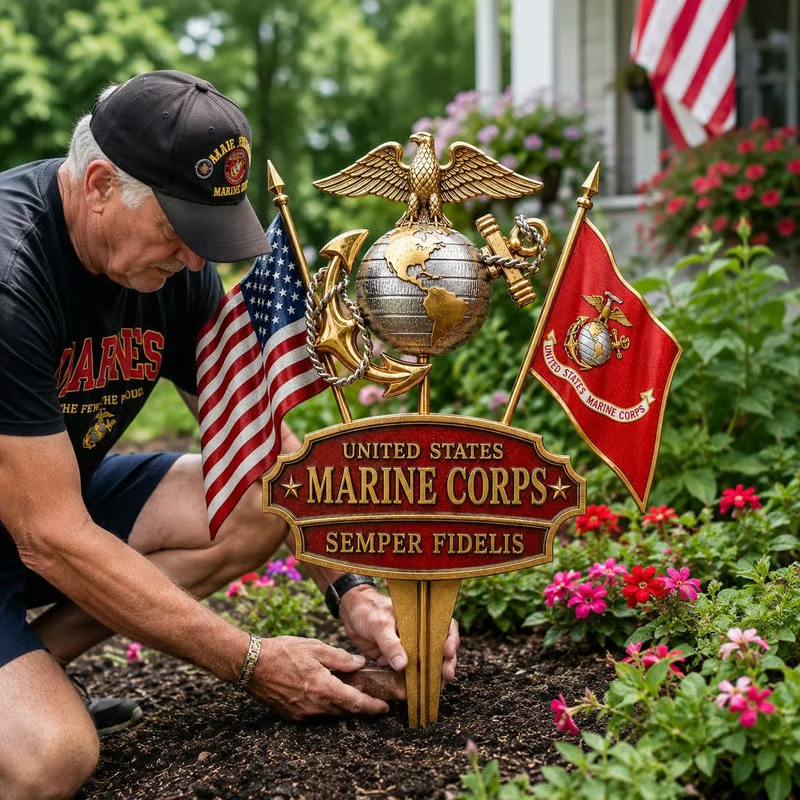 🏆Last Day Promo: 49% OFF 🎖️-US Marine Corps Semper Fidelis Tribute Garden Stake - ✈️Buy 3 Free Shipping Today!