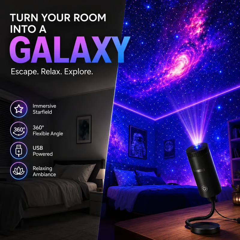 🔥-Night Light Projector - Smart Holographic Star Projector