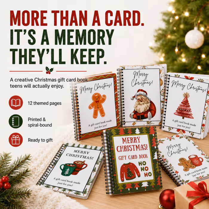 🎄📚Christmas Gift Card Book - 🎁Surprises On Every Page📚Hardcover & Durability Line