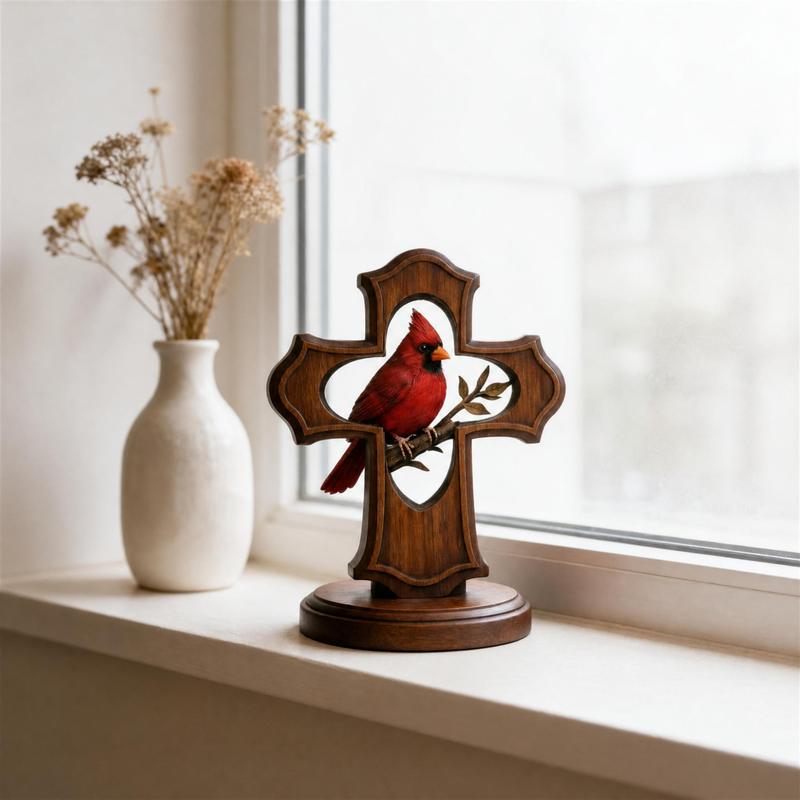 Cardinal cross remembrance gift for someone grieving a loved one