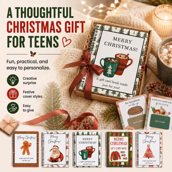 🎄📚Christmas Gift Card Book - 🎁Surprises On Every Page📚Hardcover & Durability Line