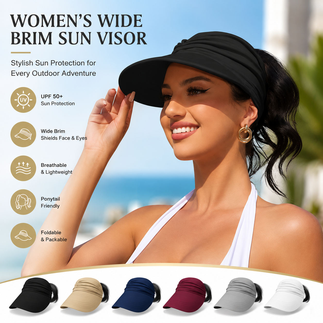 Women's UPF 50+ UV Protection Sun Hat