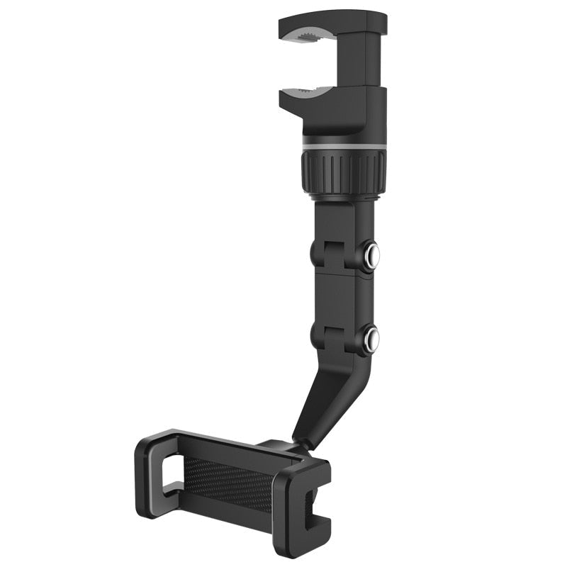 360° Multifunctional Anti-Shake Telescopic Quick-Release Phone Mount for Rearview Mirrors